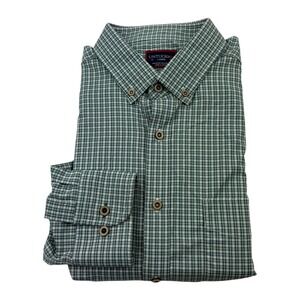 UNTUCKit Stretch Long Sleeve Button Down Shirt Men's Sz Large Green White Check
